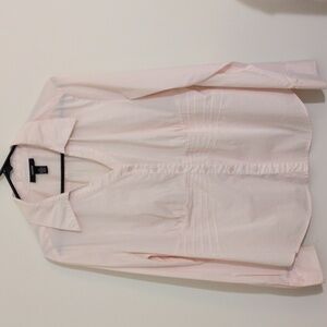 Alfani Light Pink Long Sleeve Blouse Cinched Waist Size 16 Cuffed Sleeves